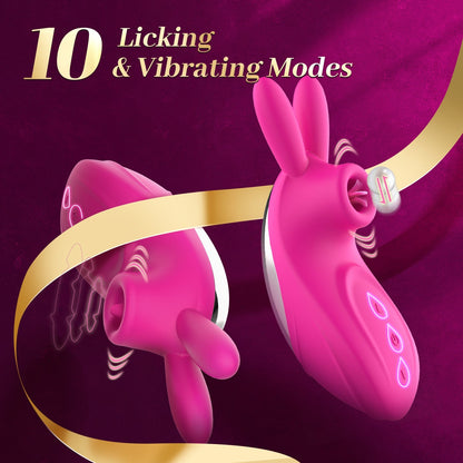 3-IN-1 Bunny Sucking Vibrator 10 Intense Frequencies & Superior Motor