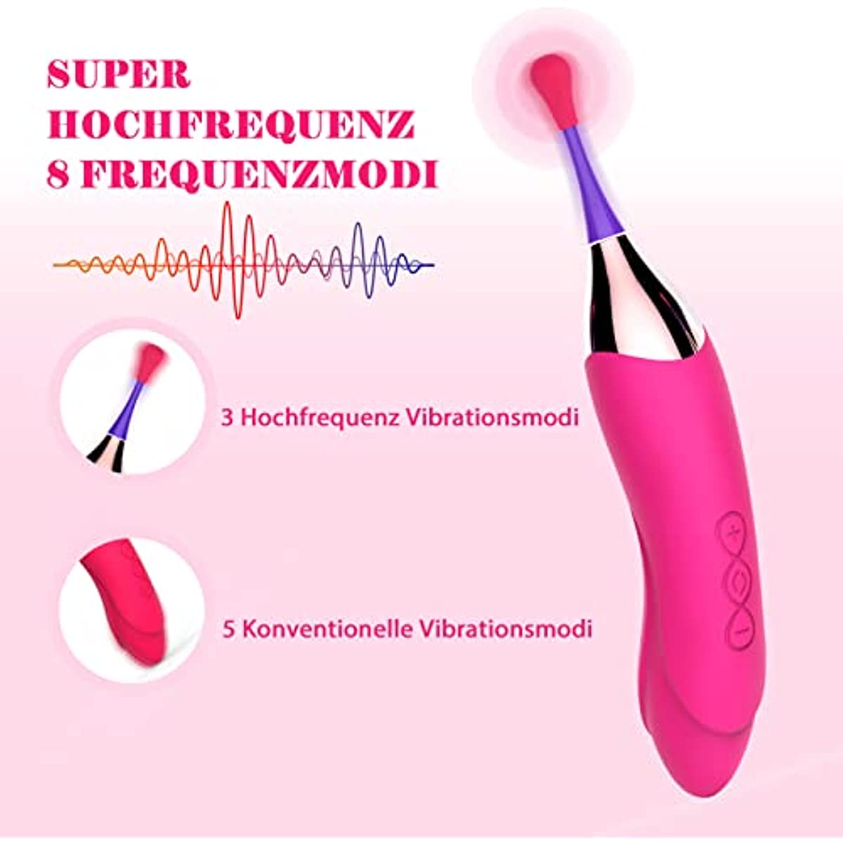 Double Head Vibrators with 8 Frequency Modes Rechargeable G-Spot Vibrators