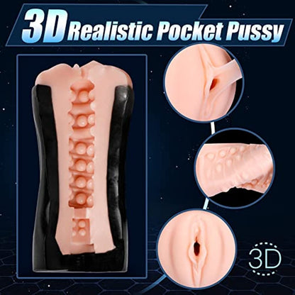 Enlarged Size Realistic Textured Sucking  Vibration Stroker