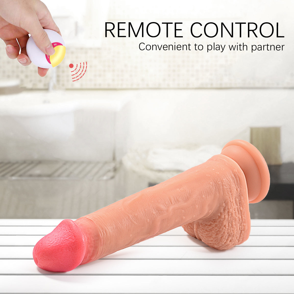 8.7in 4 in 1 Vibrating Hand-free Super Realistic  Dildo