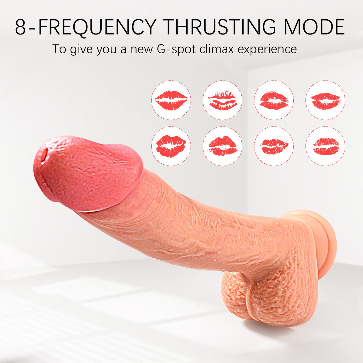 8.7in 4 in 1 Vibrating Hand-free Super Realistic  Dildo